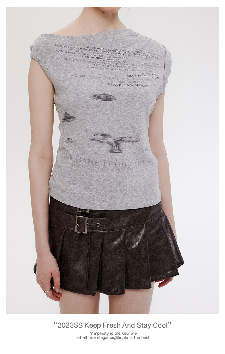 【2color】Boov Landing Sleeveless T-Shirt mry001694