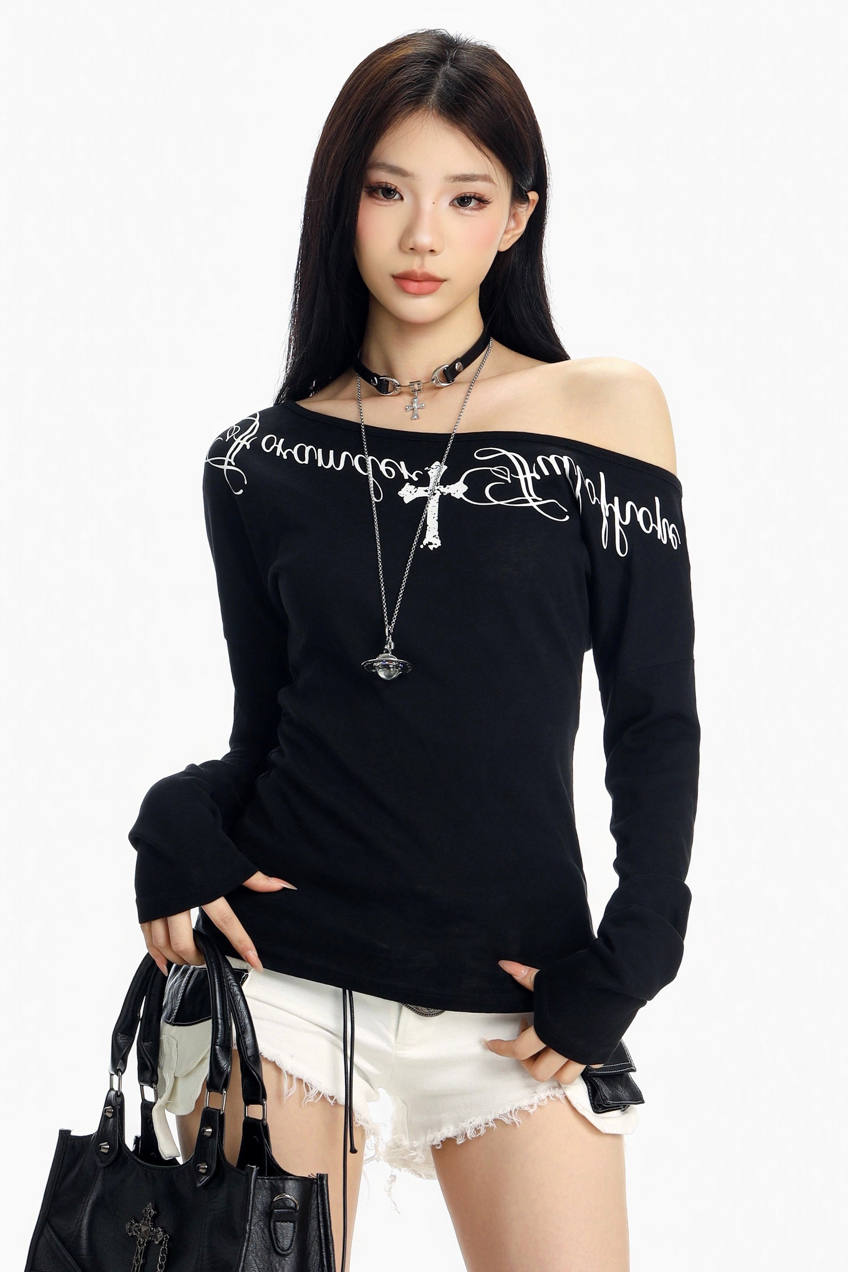 Rebel Saint One-Shoulder Top mry002247