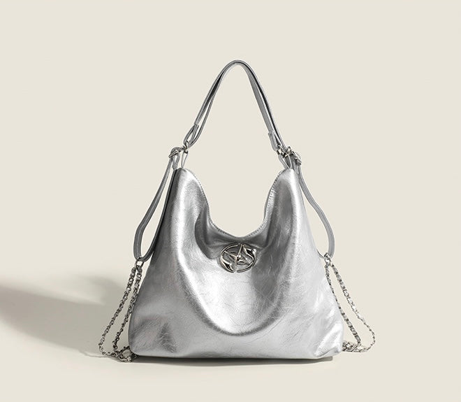 【2color】Lustrous Chain-Detail Shoulder Bag mry001665