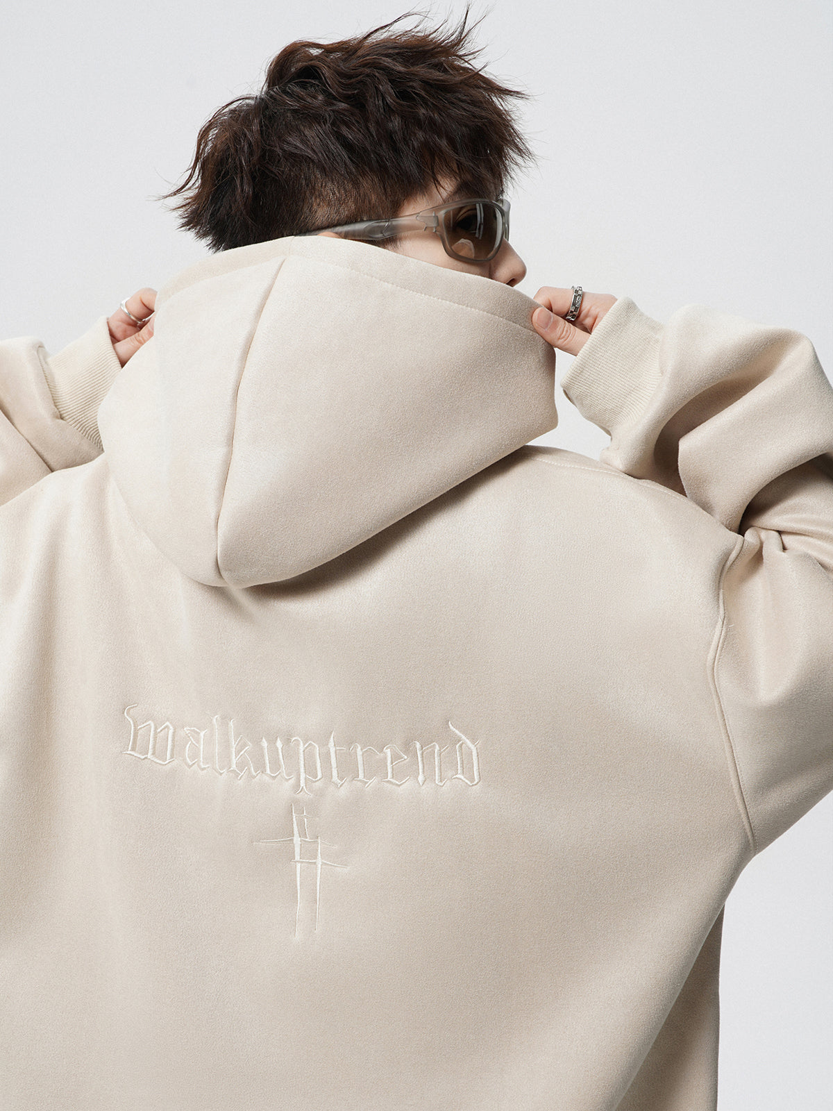 【評価★4.8以上／Tops】Minimal Cross Logo Oversized Hoodie mry001916