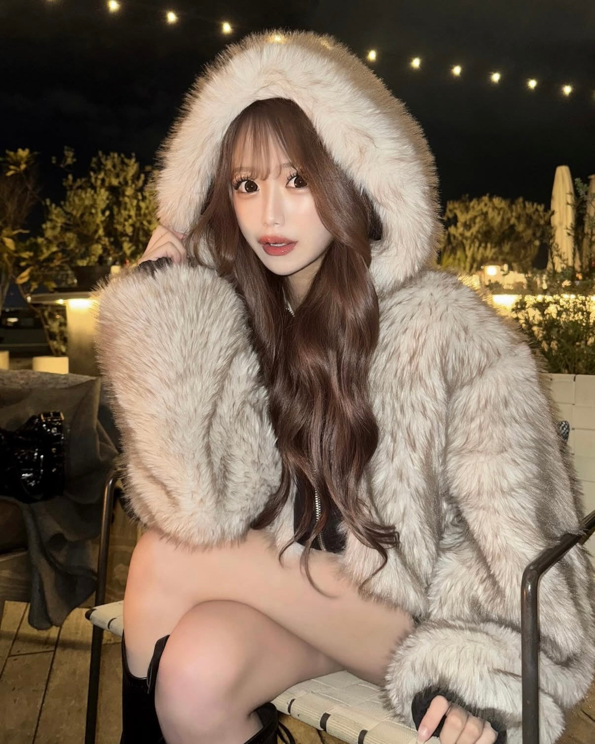 【評価★4.8以上／ベストセラー】Reversible Faux Fur Hooded Jacket mry001548