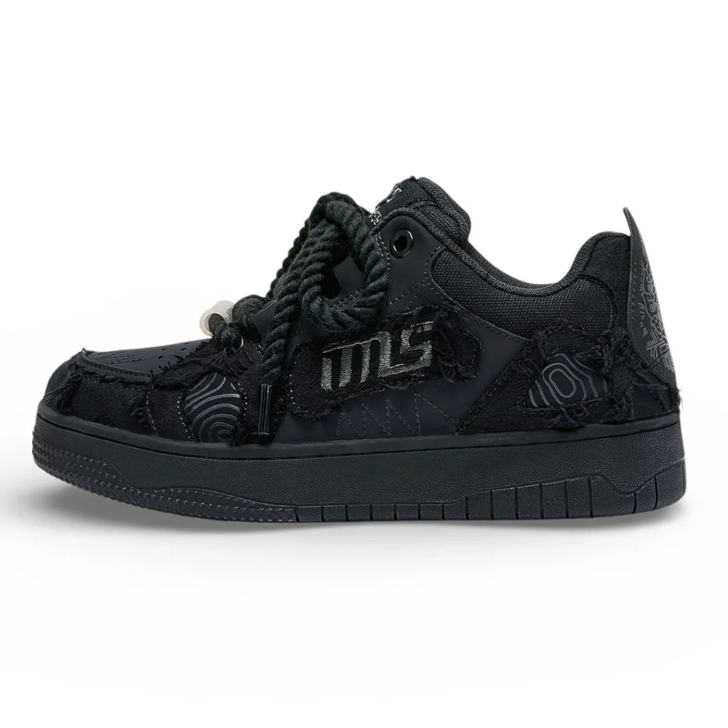 Black Rope Lace Sneakers mry002156