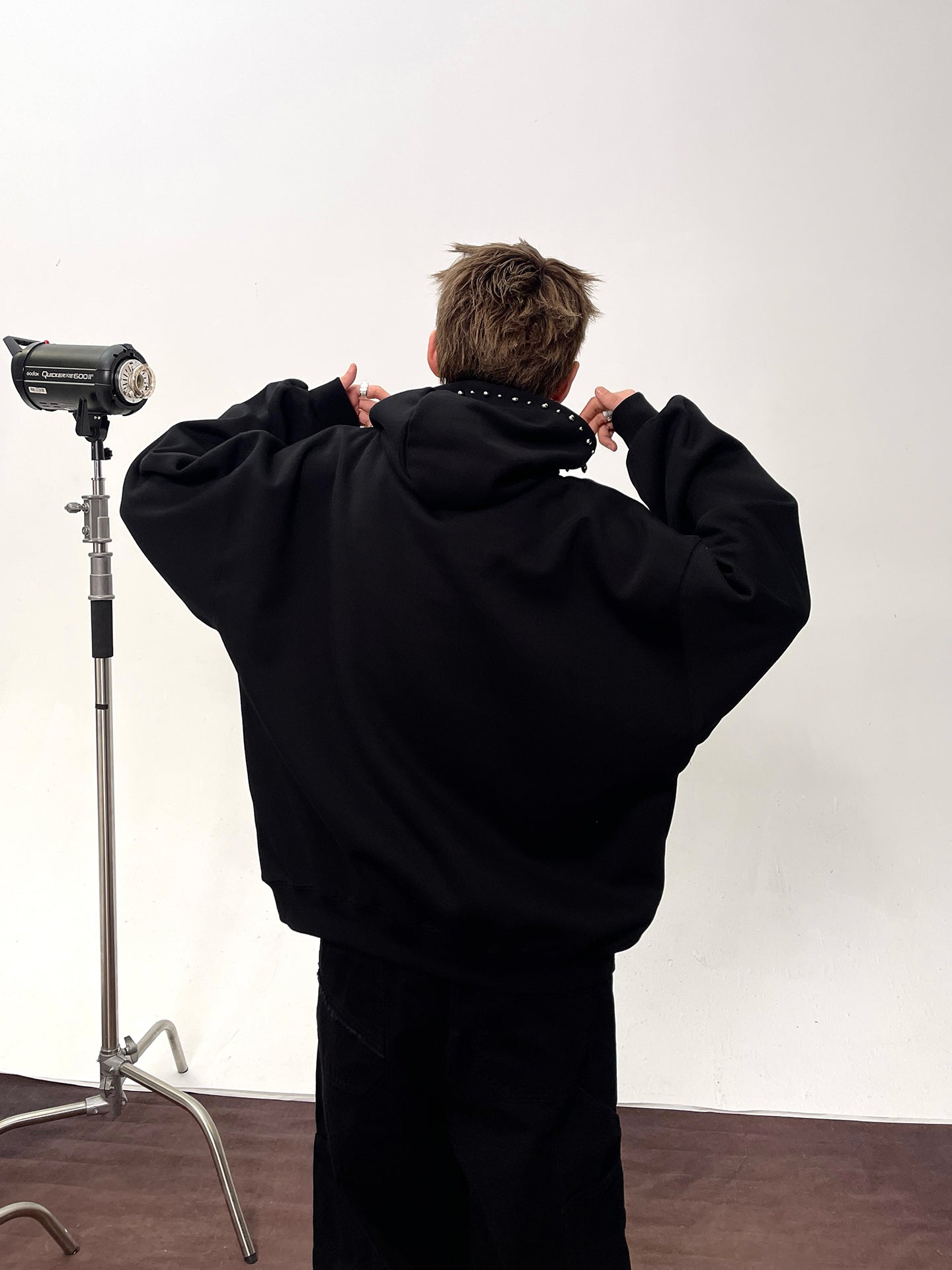 【評価★4.8以上／高品質】Rhinestone Logo Oversized Hoodie mry001901