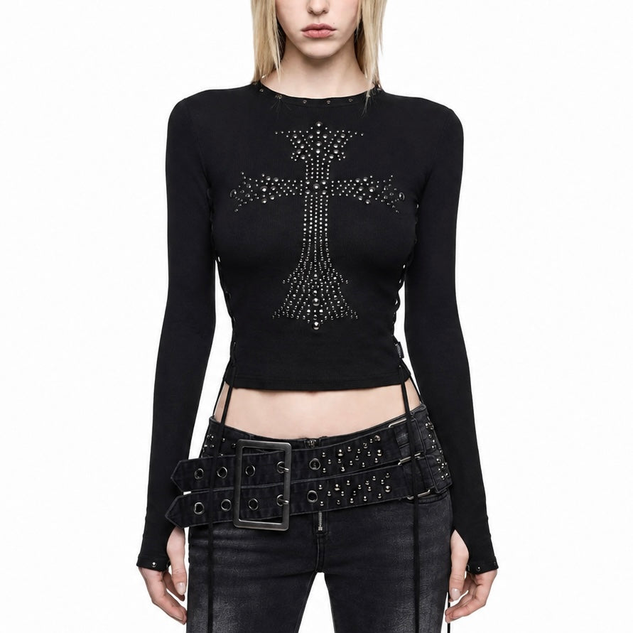 【新作】スタッズクロス フィットTシャツ mry002738