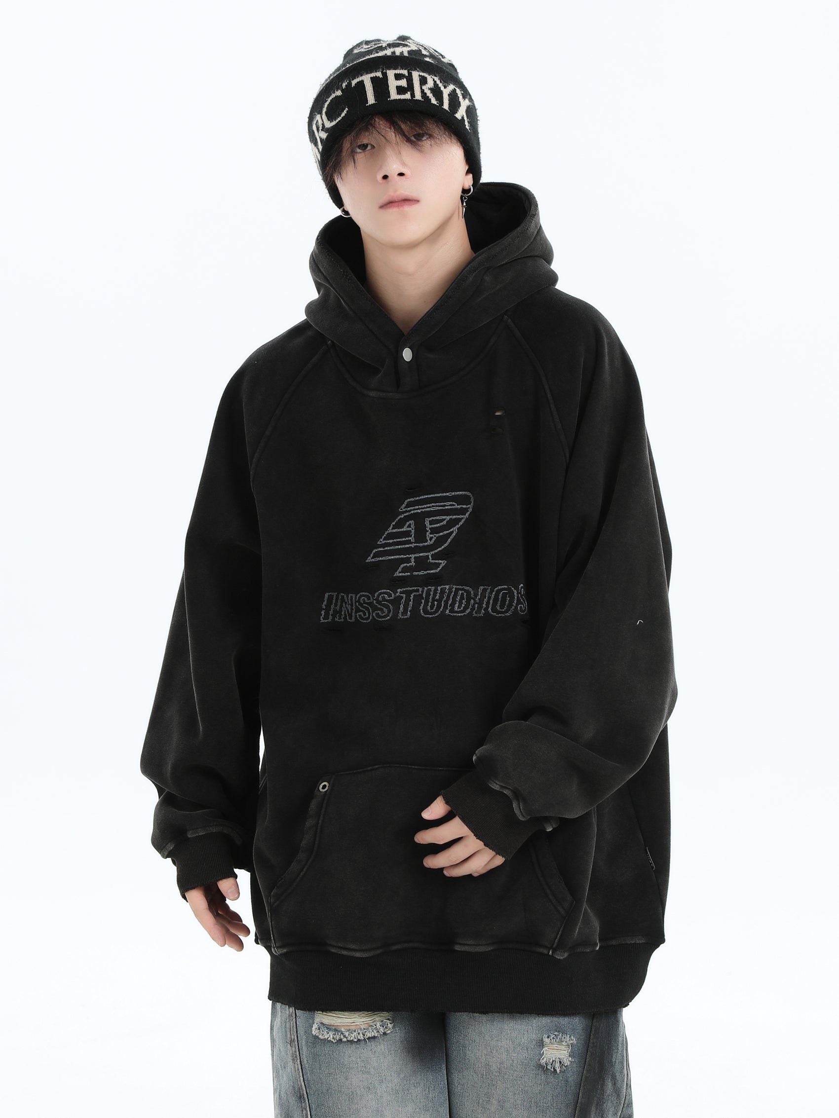 【評価★4.8以上／Tops】Washed Logo Oversized Hoodie mry001915