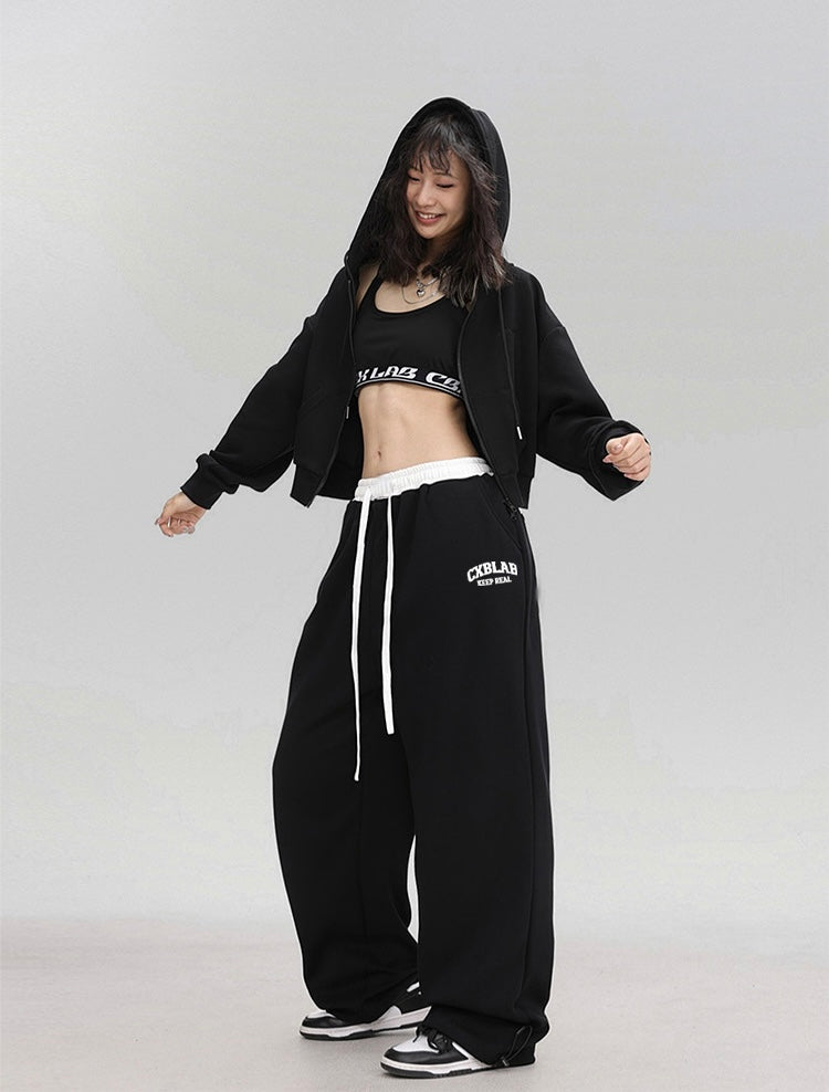 【3color】Logo Drawstring Wide Sweatpants mry001723