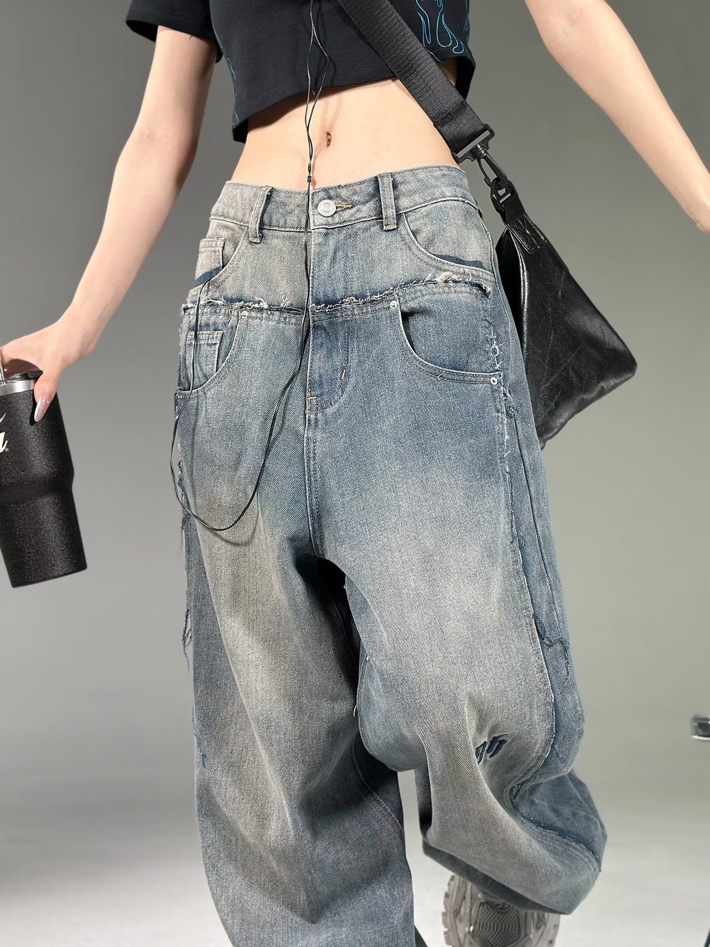 【COVER:FIT】Vintage Fade Loose Fit Denim Pants mry001781