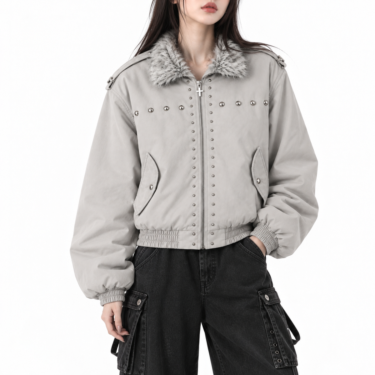 シルバースタッズ ファージャケット mry002853