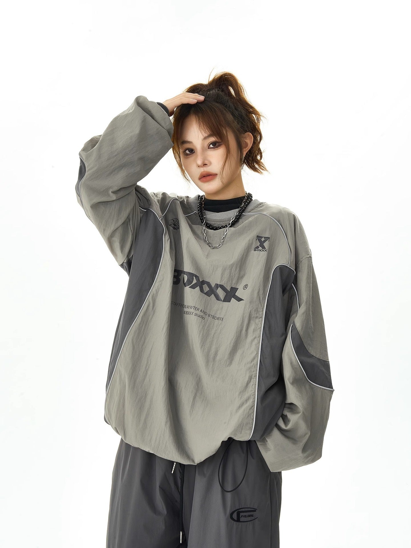 【2color】BOXXX Techwear Oversized Windbreaker mry001627