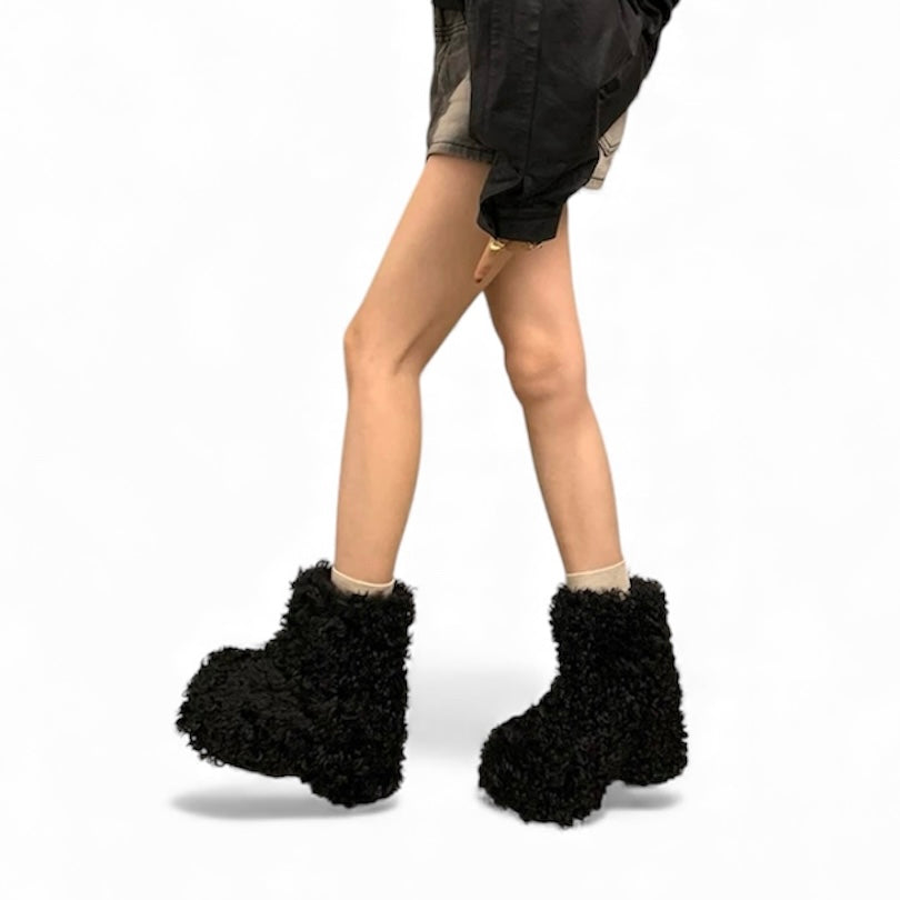 Curly Faux Fur Boots mry002008