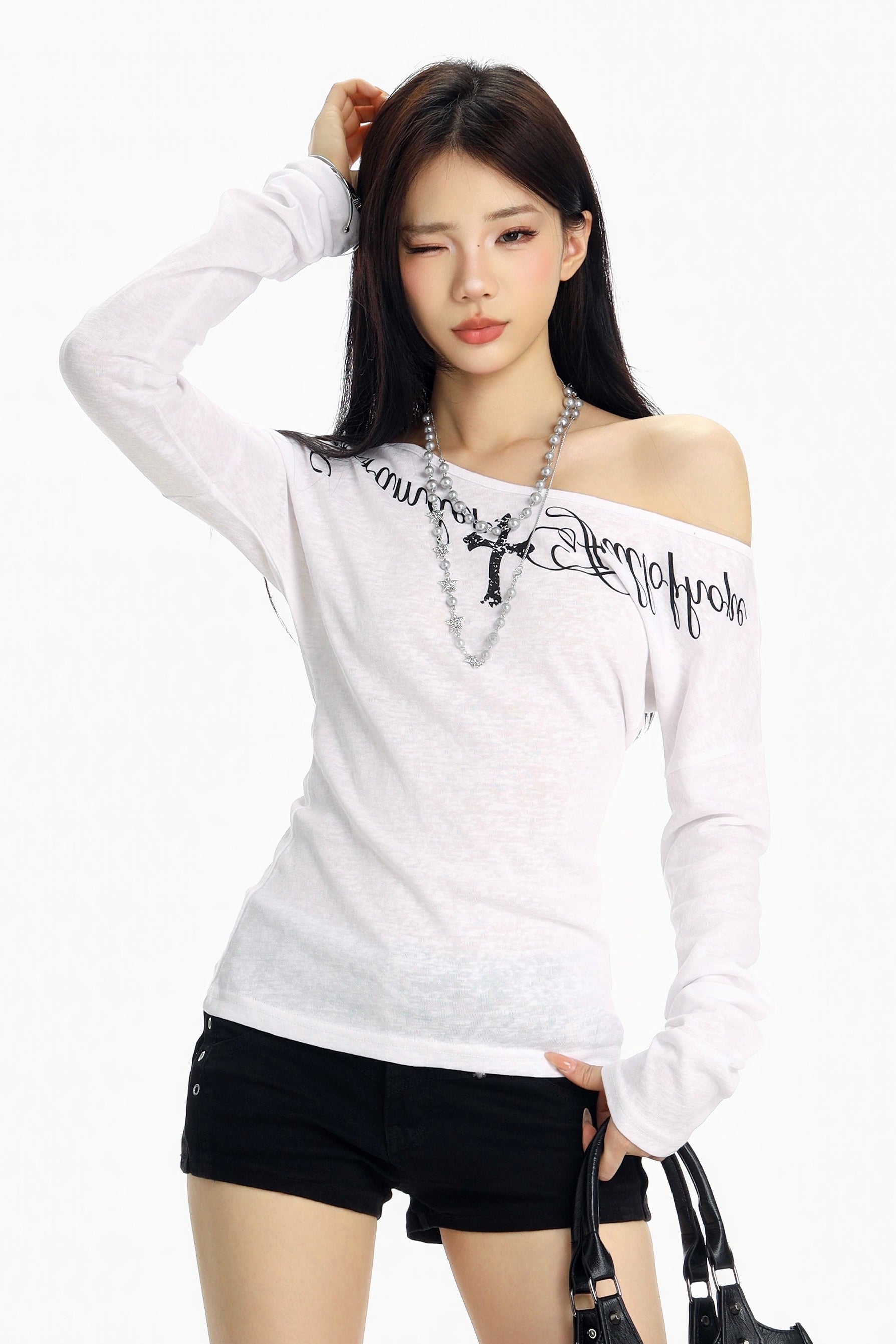 Rebel Saint One-Shoulder Top mry002247