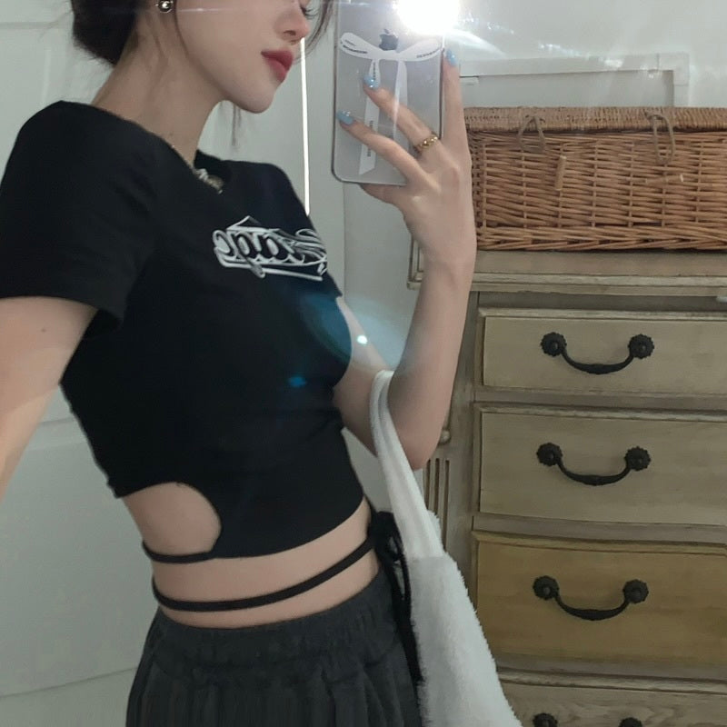 ウエスト　デザイン　タイトフィット　Tシャツ　mry000100