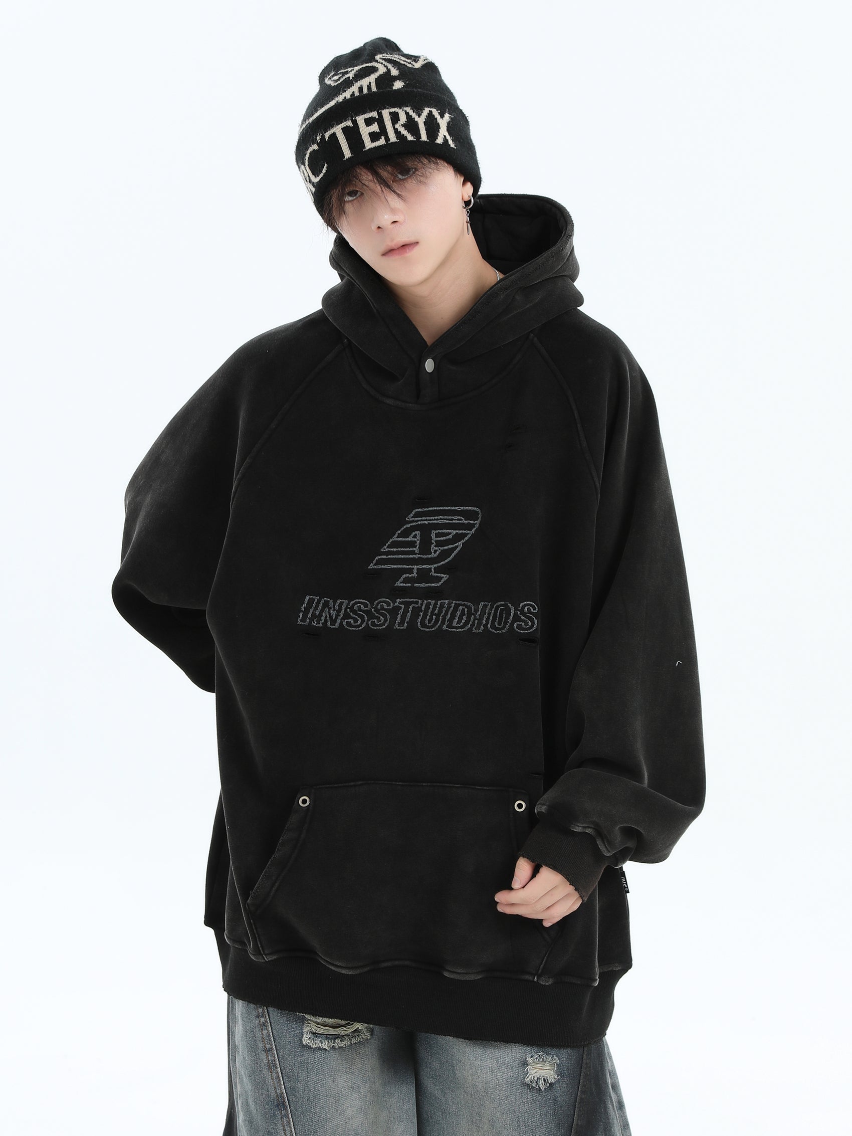 【評価★4.8以上／Tops】Washed Logo Oversized Hoodie mry001915