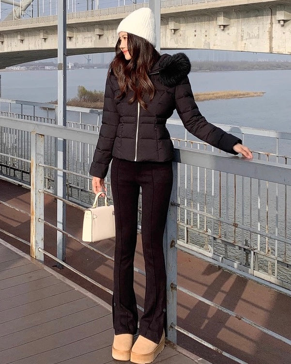 【高品質】Slim Fit Fur Hood Jacket mry002030