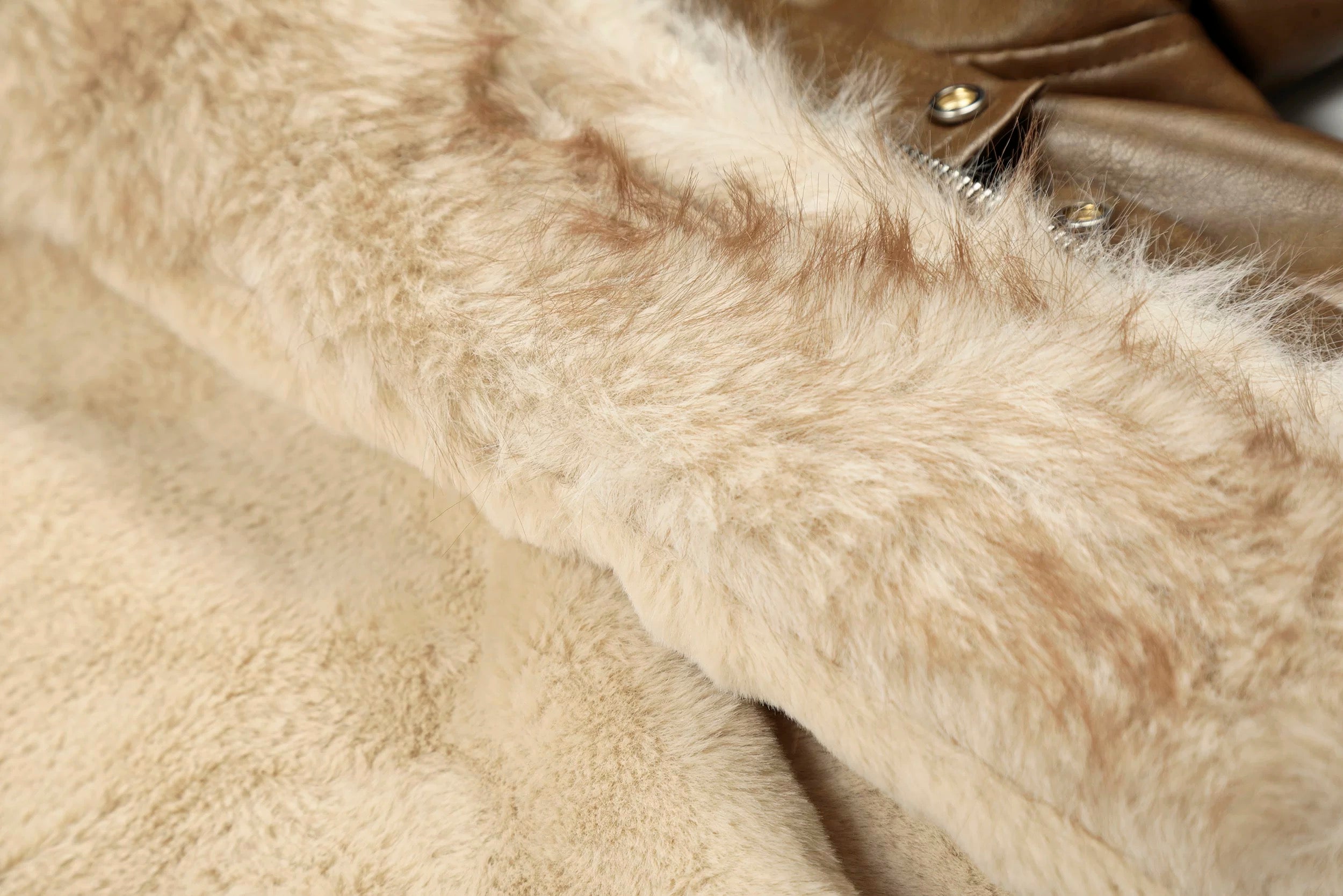 Faux Leather Fur-Trim Short Jacket mry002011