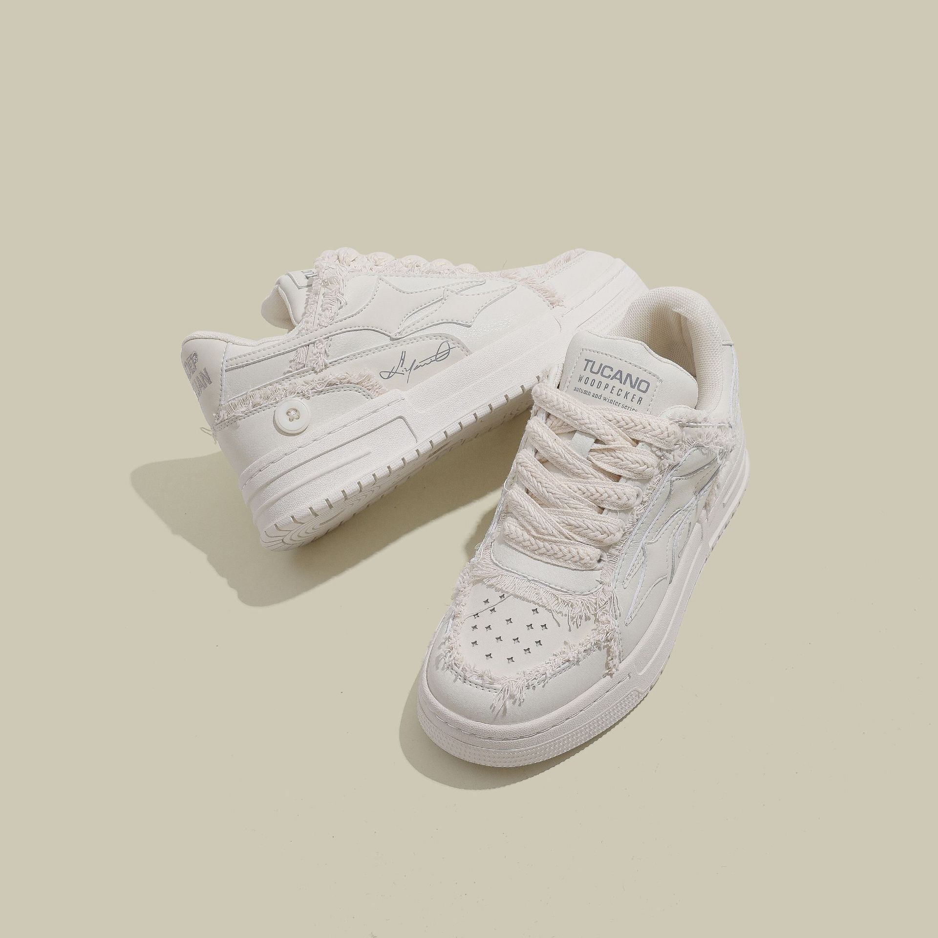 【2color】Ivory Edge Fray Sneakers mry001754