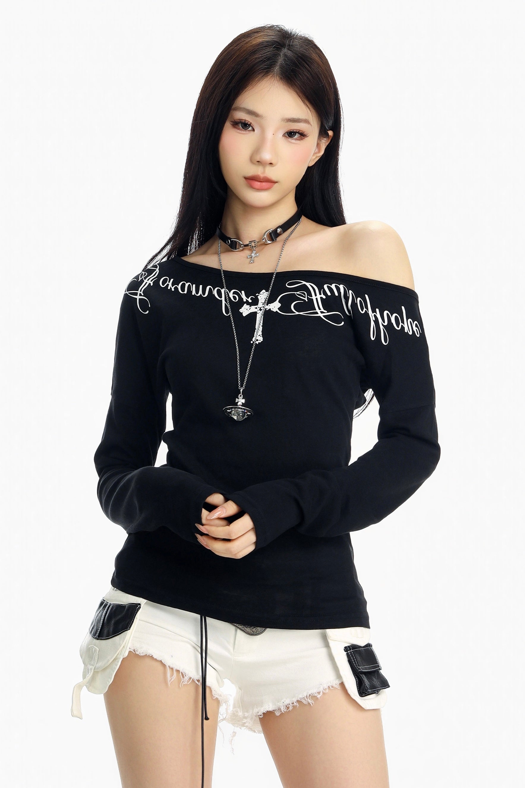 Rebel Saint One-Shoulder Top mry002247