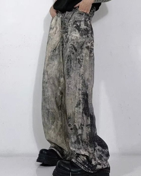 【Unisex】Retro Vintage Denim Pants mry001339