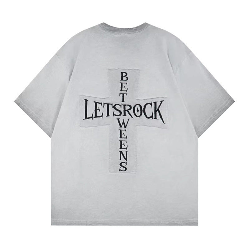 【トップス】ウォッシュドクロスロゴTシャツ mry002399