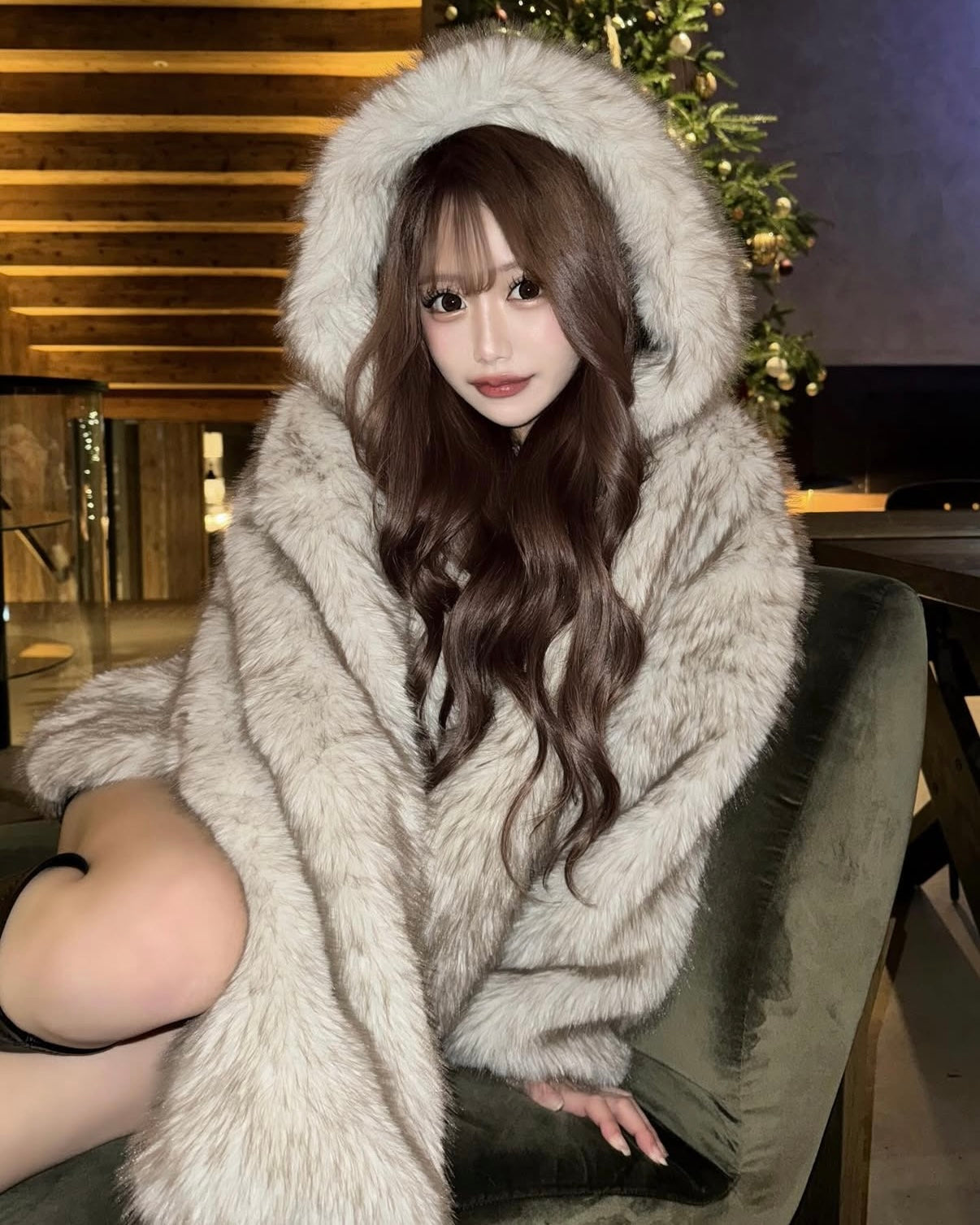 【評価★4.8以上／ベストセラー】Reversible Faux Fur Hooded Jacket mry001548