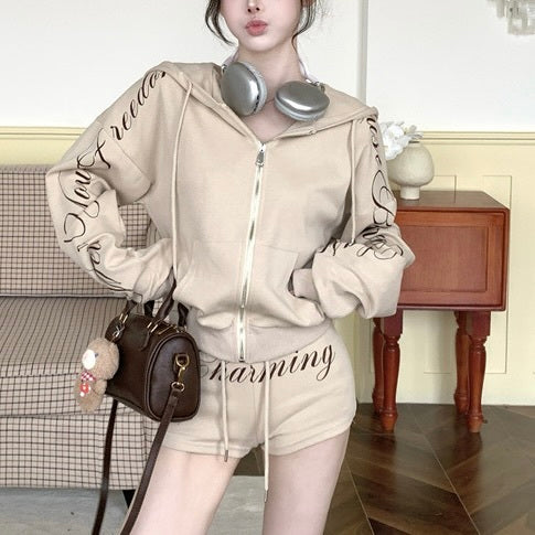 【Orchid】セットアップ ジッパーパーカー ショートパンツ mry001519