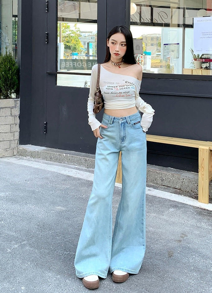 Sunset Ombre Wide-Leg Denim Pants mry001751