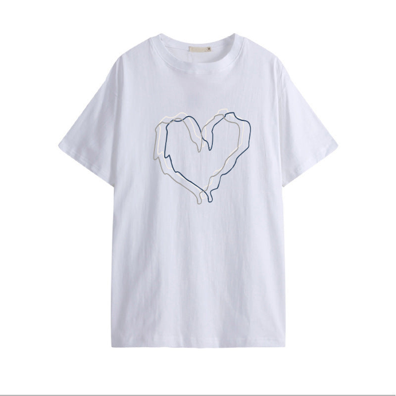 アメリカンレトロ ハートプリントTシャツsle000051