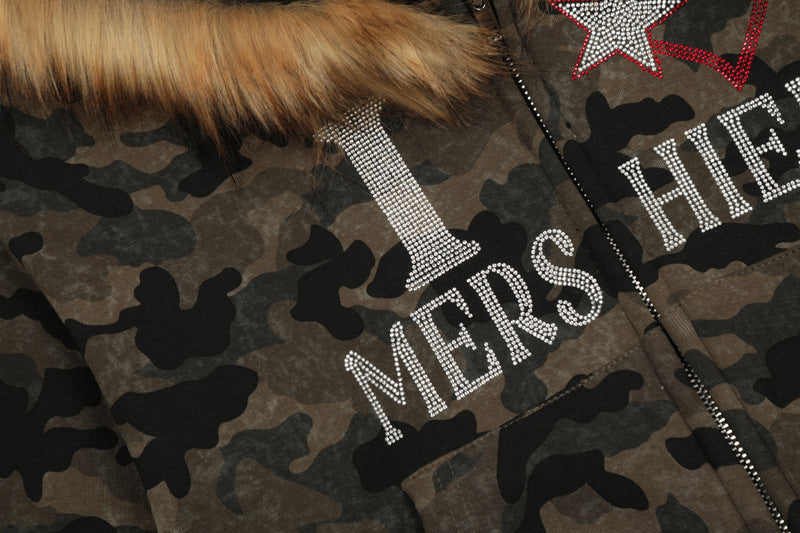 Camo Cozy Fur Jacket mry001638