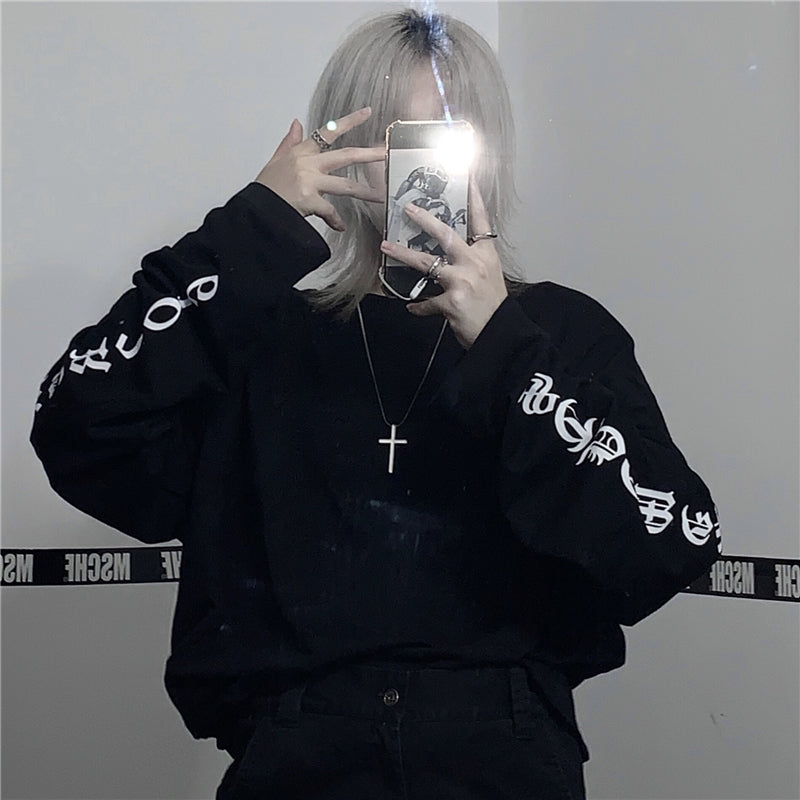 スリーブプリント　Tシャツ　ストリート　mry000329