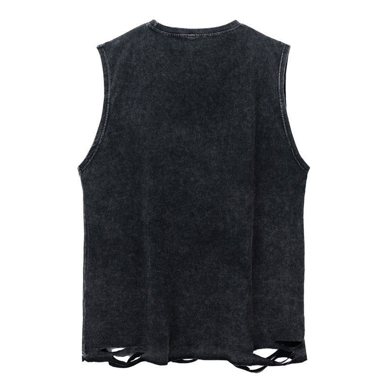 Chain Neck Graphic Sleeveless Tee mry001656