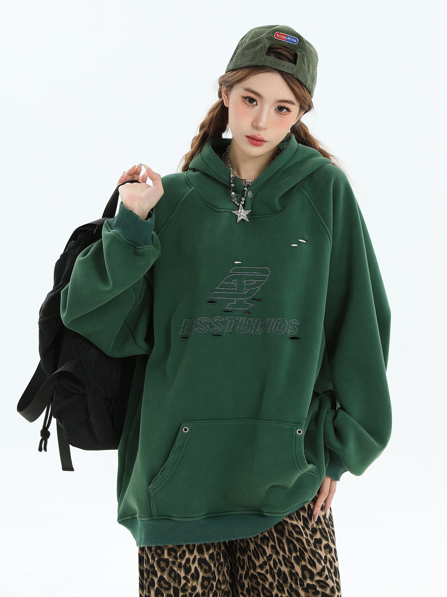 【評価★4.8以上／Tops】Washed Logo Oversized Hoodie mry001914