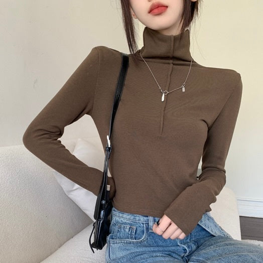 ハイネック　ショート丈Tシャツ　mry000478