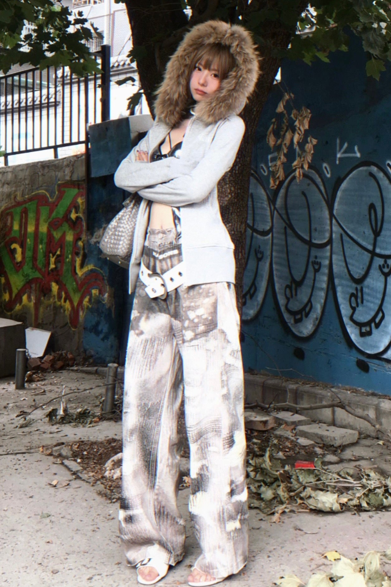 Slim Fit Fur Hoodie mry002231