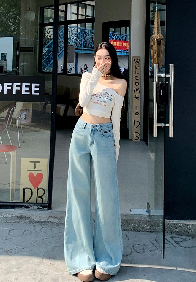 Sunset Ombre Wide-Leg Denim Pants mry001751