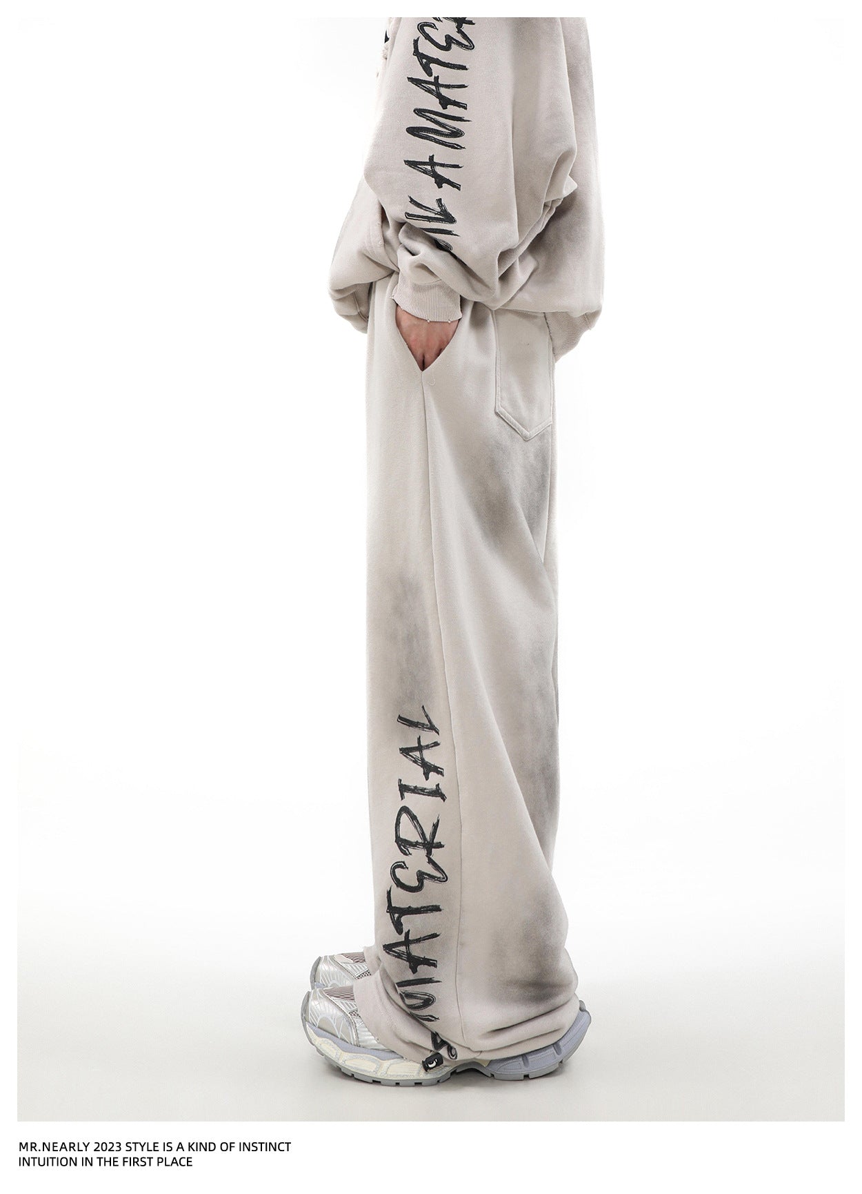 《5000枚突破 / 殿堂入りアイテム》【YURU:FIT】Damage dolman Sweat Pants mry001585