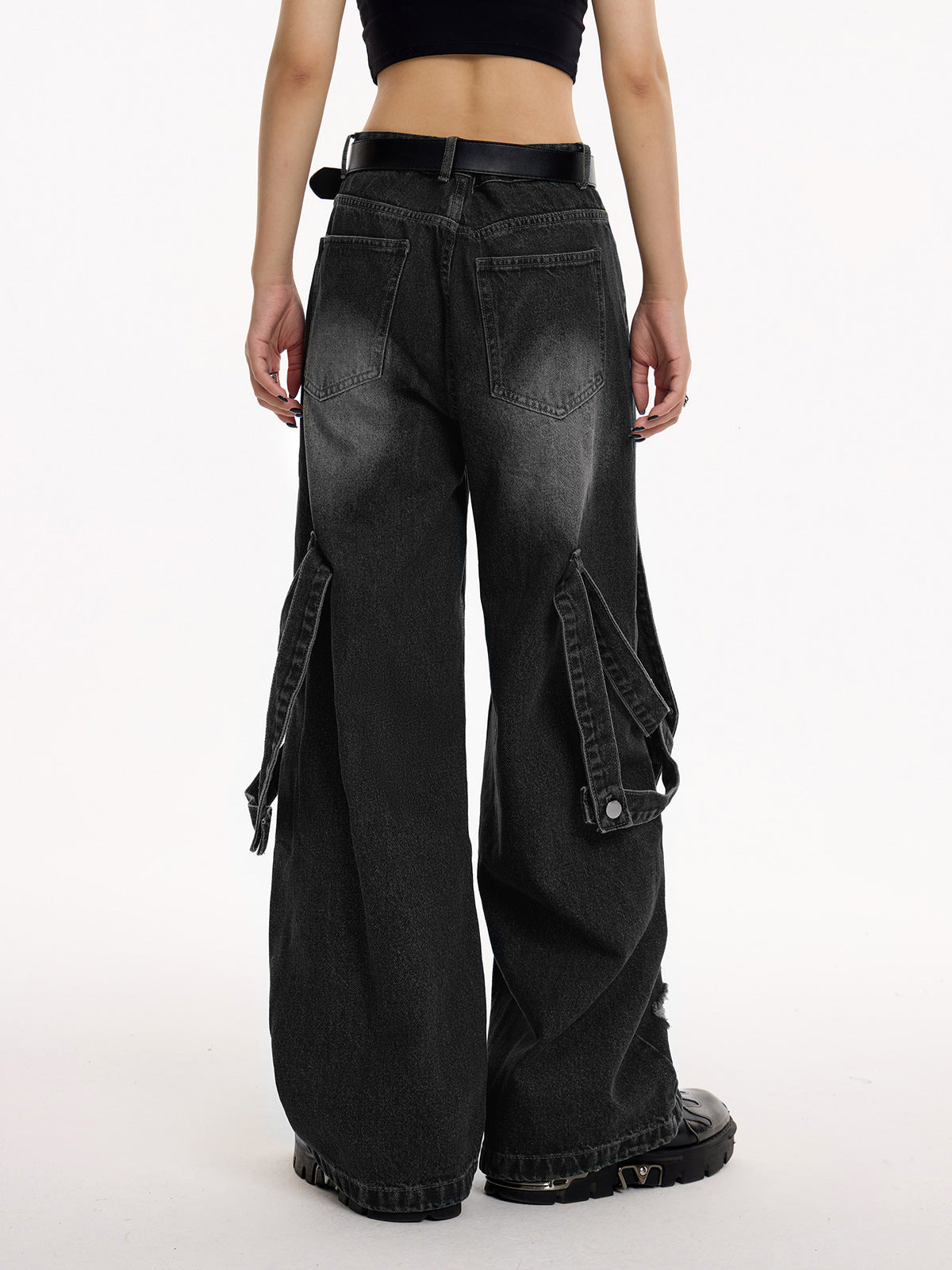 Vintage Washed Wide Denim Pants mry001611