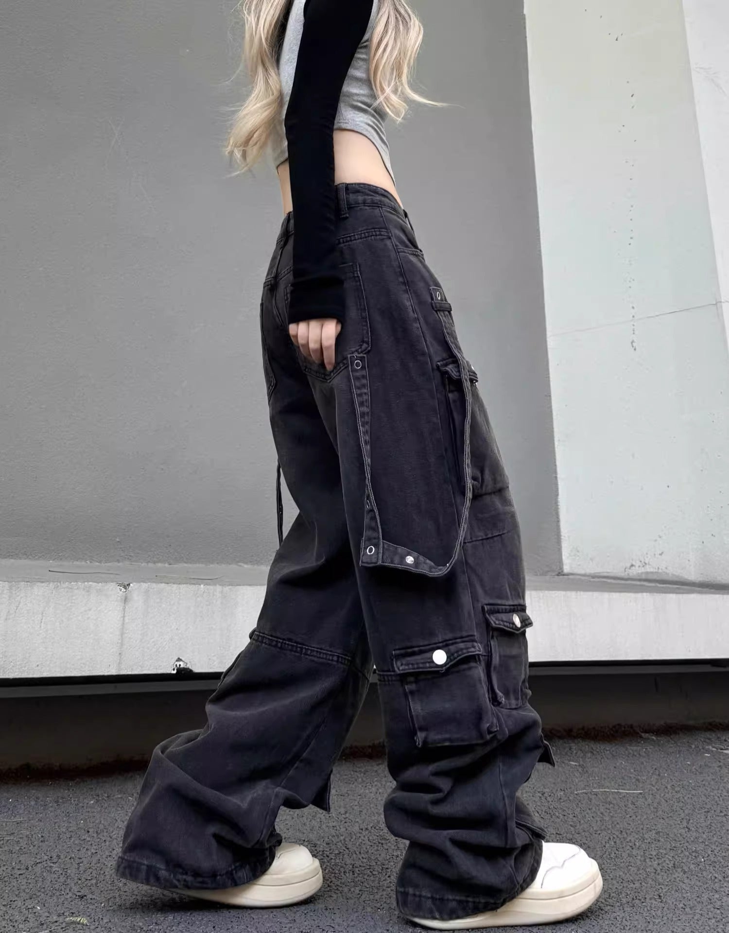 【2color/Unisex】Urban Street Wide Cargo Pants mry001608