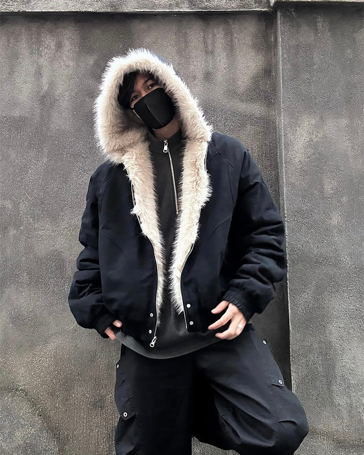 Warm Fur Trim Zip Jacket mry001794