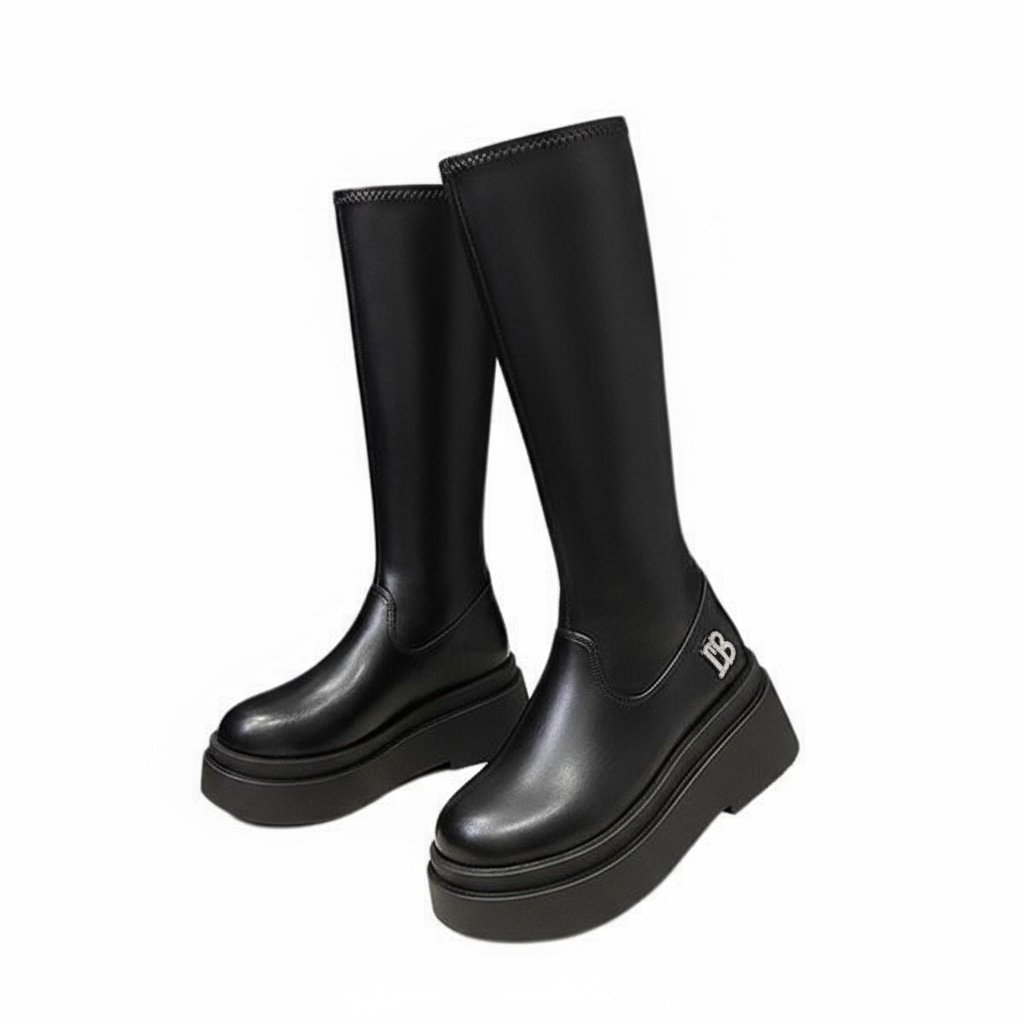 【2type】Smooth Leather Platform Boots mry001963