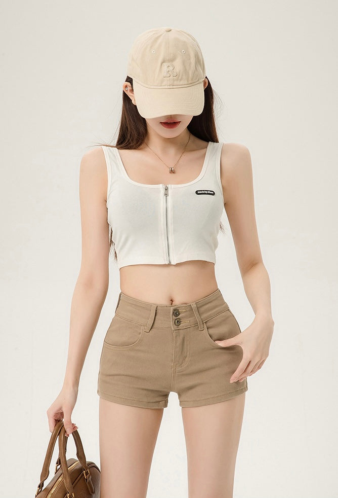 Double Button Fit Denim Shorts mry001746
