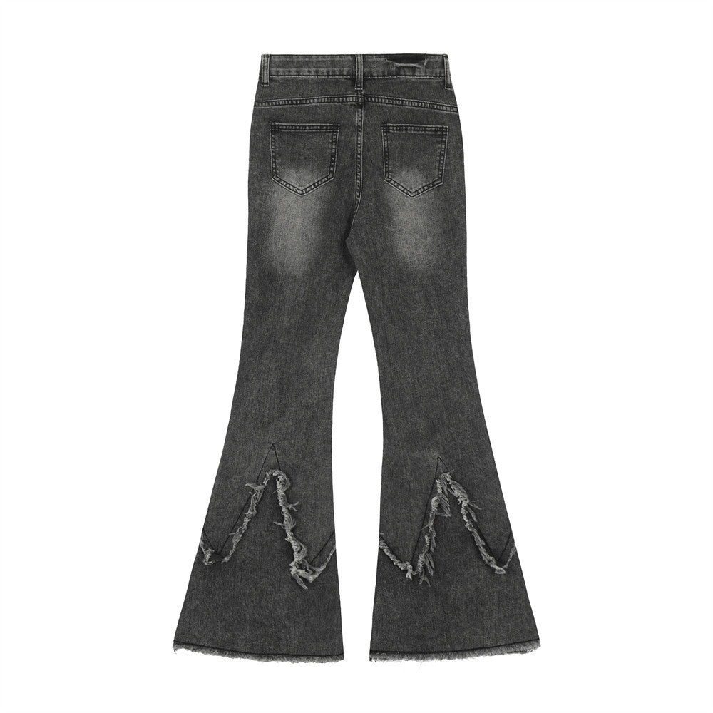 Cross-Belt Flare Denim Pants mry001666