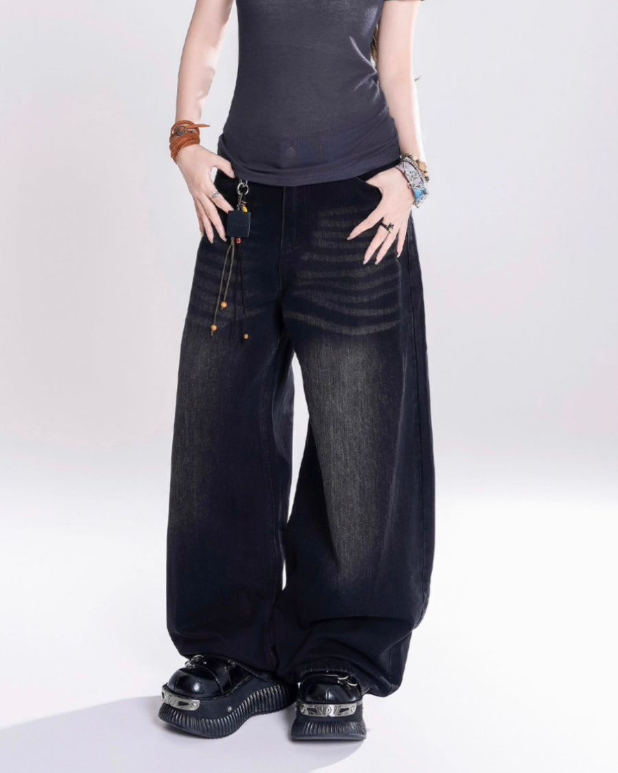 【COVER:FIT】 Courage Embroidered Wide-Leg Denim Pants mry001867