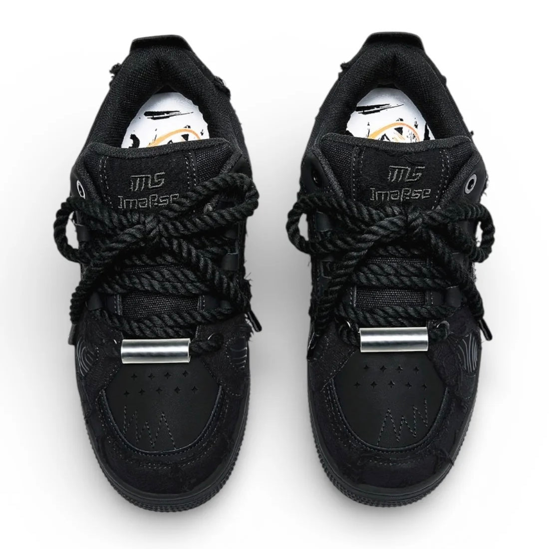 Black Rope Lace Sneakers mry002156