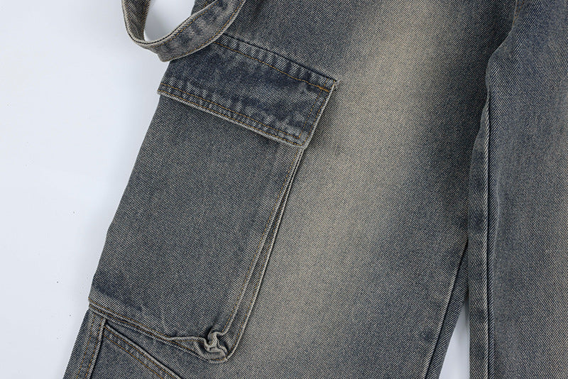 Gravity Strap Wide-Leg Denim Pants mry001702