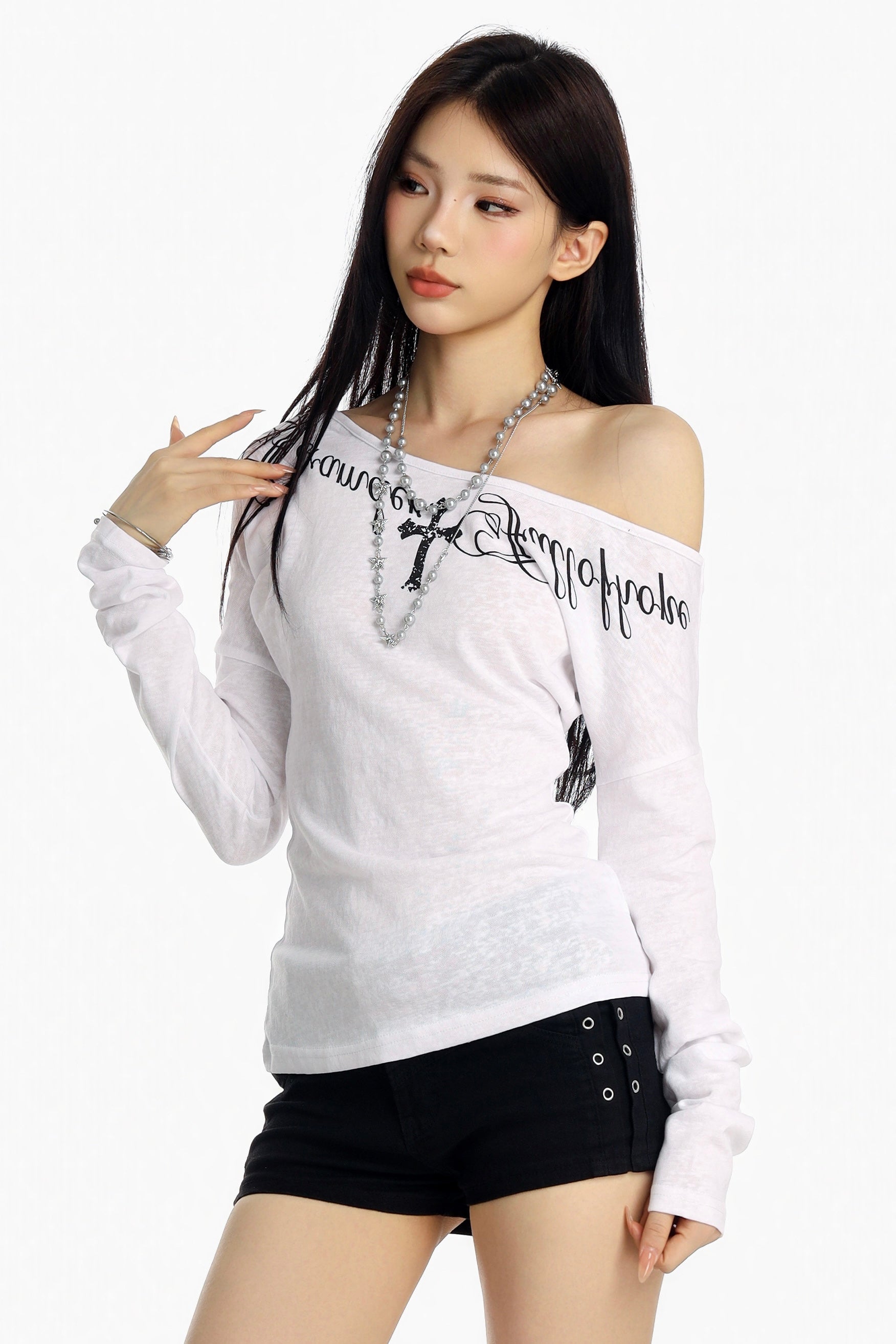 Rebel Saint One-Shoulder Top mry002247