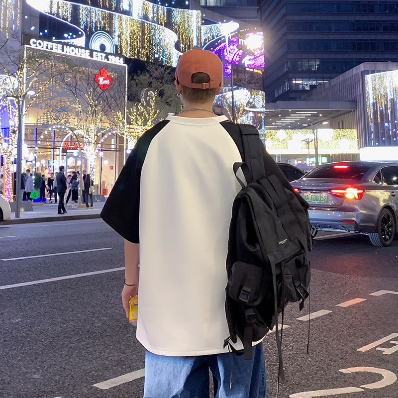 【送料無料】2カラー展開 2023SS シンプル デザイン 半袖 ビッグ Tシャツ 韓国ストリート 韓国カジュアル　mry000893