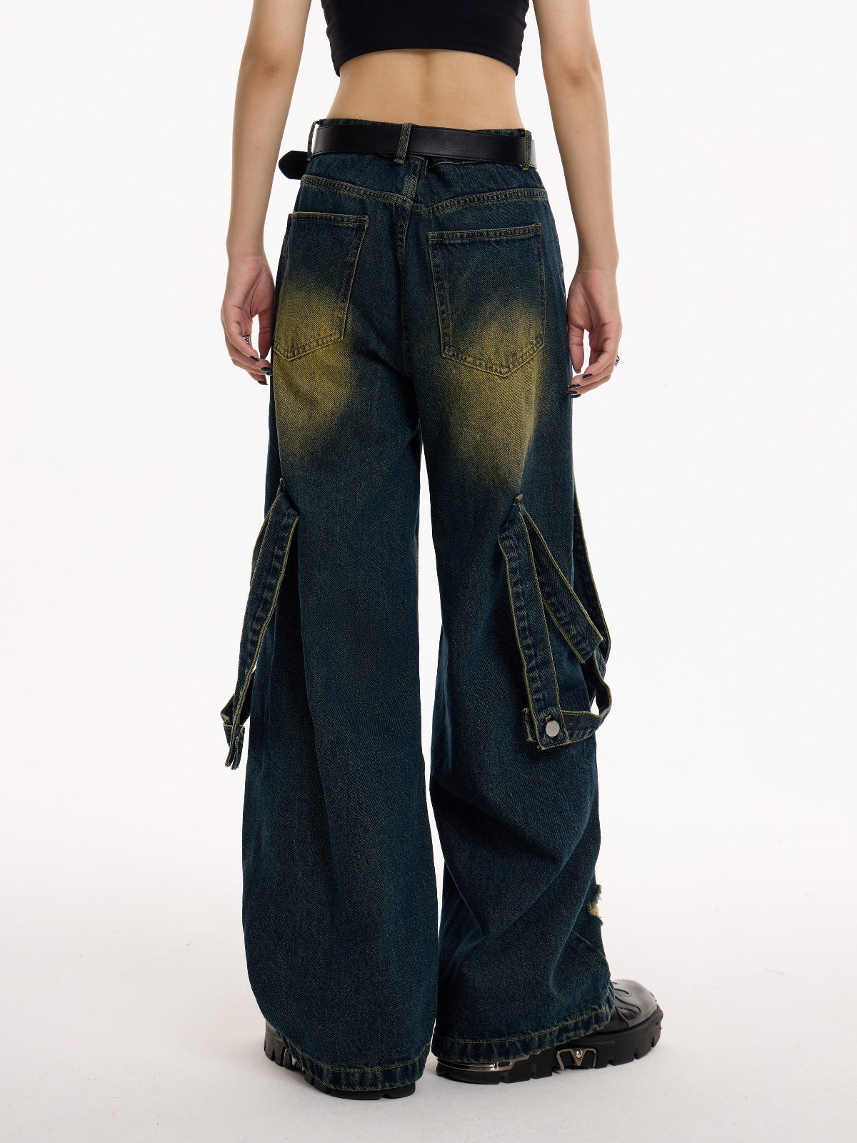 Vintage Washed Wide Denim Pants mry001611