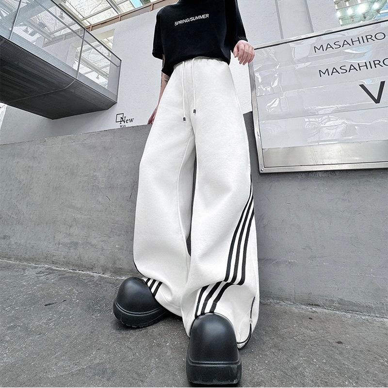 【2color】 Trendy Striped Wide Street Sweat mry001331