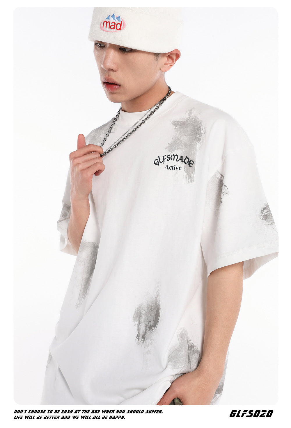 【2color】Attitude Graffiti T-Shirt mry001686