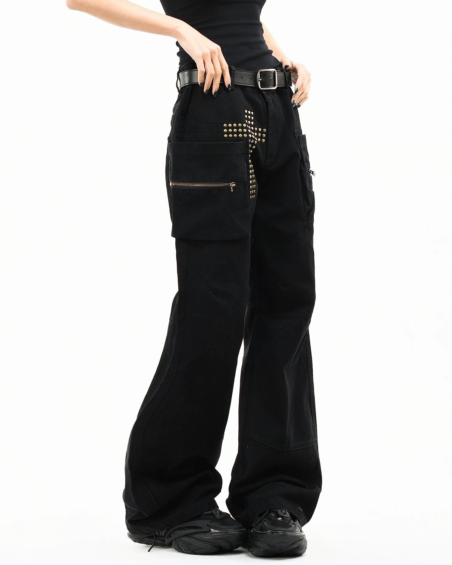 Studded Cross Cargo Pants mry002121